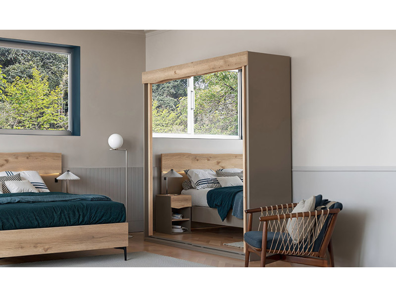 Ecorce - Armoire 2 portes miroirs 