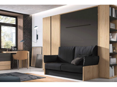 Eos - Armoire lit autoportante avec banquette 