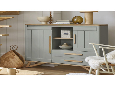 Alva - Meuble d'appui 2 portes 1 tiroir 1 niche 