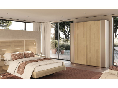 Majestic - Armoire 2 portes bois coulissantes 