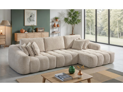 Brandy - Canapé d'angle chaise longue avec 2 assises coulissantes  2