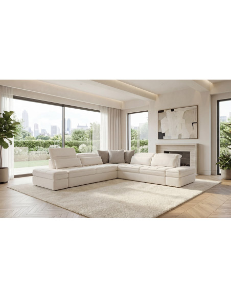 Moove - Canapé d'angle relaxation convertible 