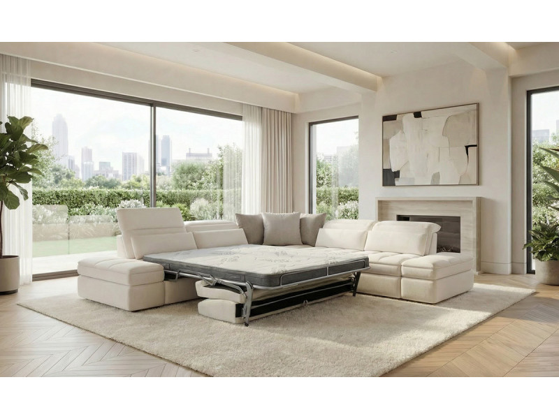 Moove - Canapé d'angle relaxation convertible 