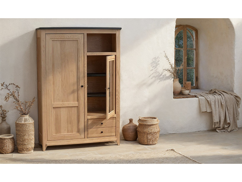 Vauban - Vitrine 2 portes 2 tiroirs 1 niche 