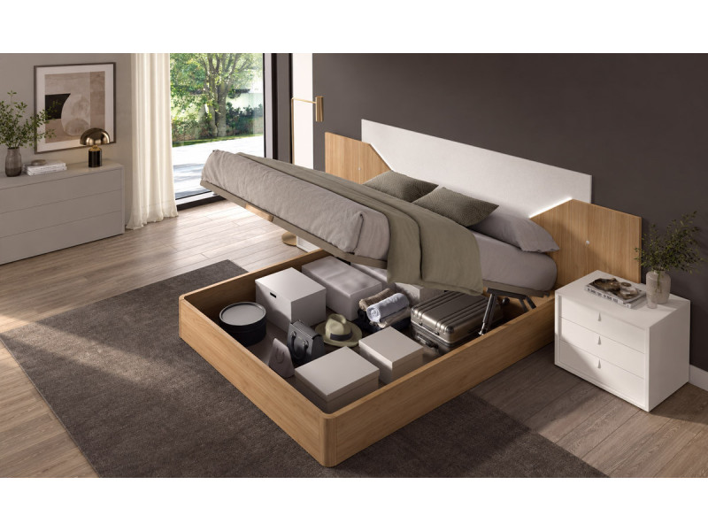 Salsa - Lit pour couchage 140x190 avec 2 chevets 